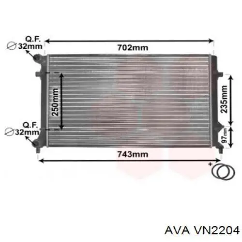 Radiador de água AVA VN2204