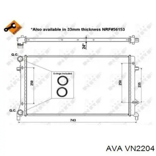 VN2204 AVA radiador