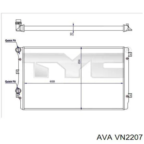 Comprar VN2207 AVA Radiador de auto