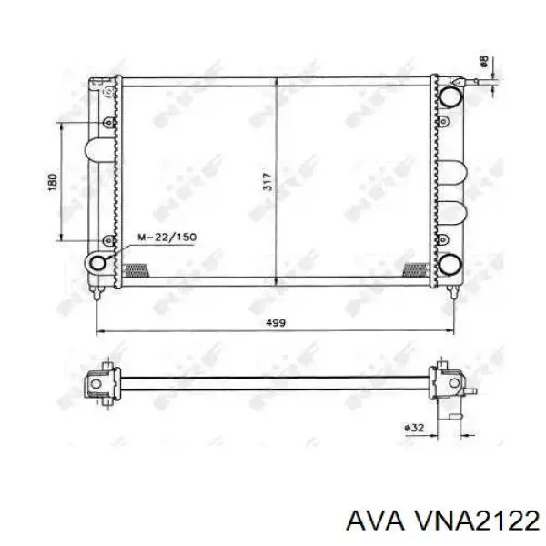 VNA2122 AVA radiador refrigeración del motor