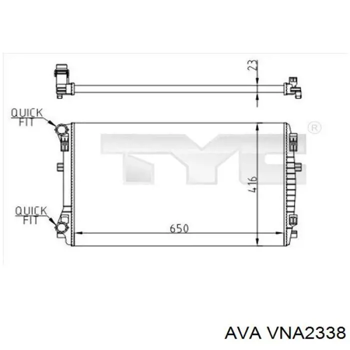 VNA2338 AVA radiador refrigeración del motor