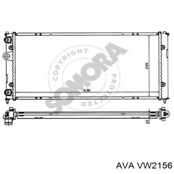 VW2156 AVA radiador refrigeración del motor