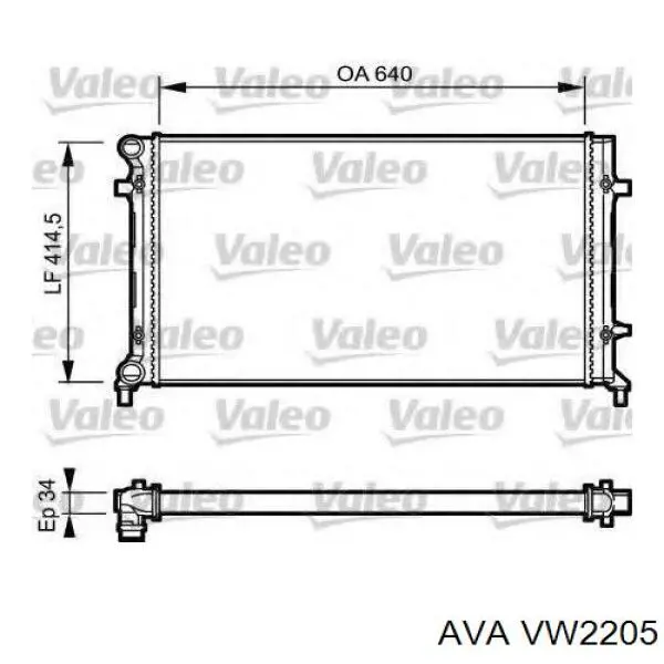 VW 2205 AVA radiador refrigeración del motor