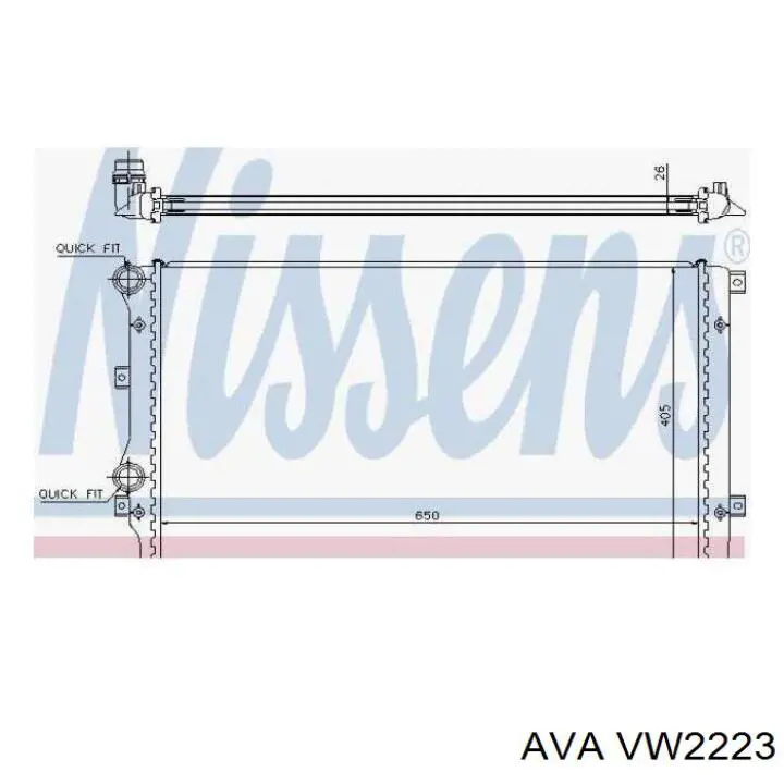 VW2223 AVA radiador refrigeración del motor