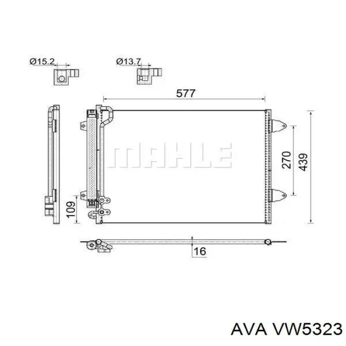 VW5323 AVA condensador aire acondicionado