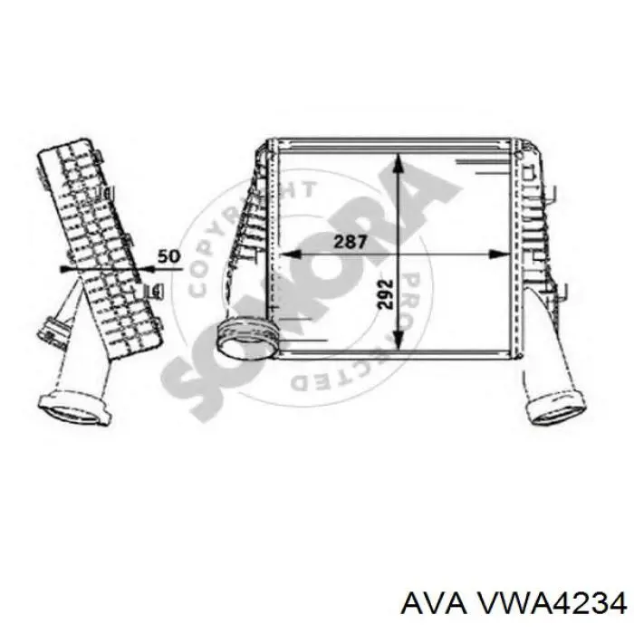 VWA4234 AVA radiador de aire de admisión