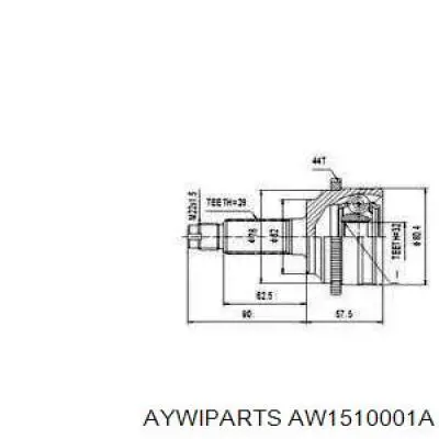 AW1510001A Aywiparts junta homocinética exterior delantera