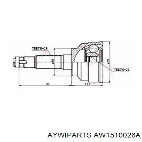 AW1510026A Aywiparts junta homocinética exterior delantera