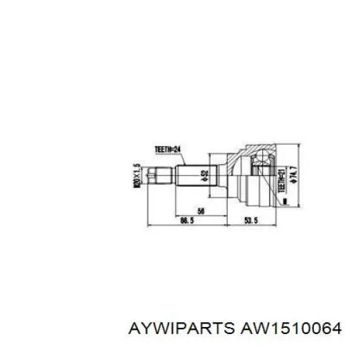 AW1510064 Aywiparts junta homocinética exterior delantera