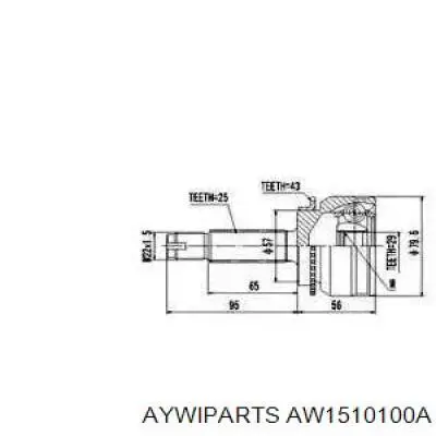 AW1510100A Aywiparts junta homocinética exterior delantera