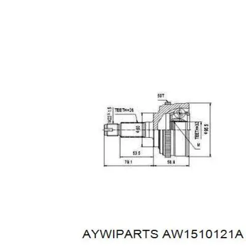 AW1510121A Aywiparts junta homocinética exterior delantera