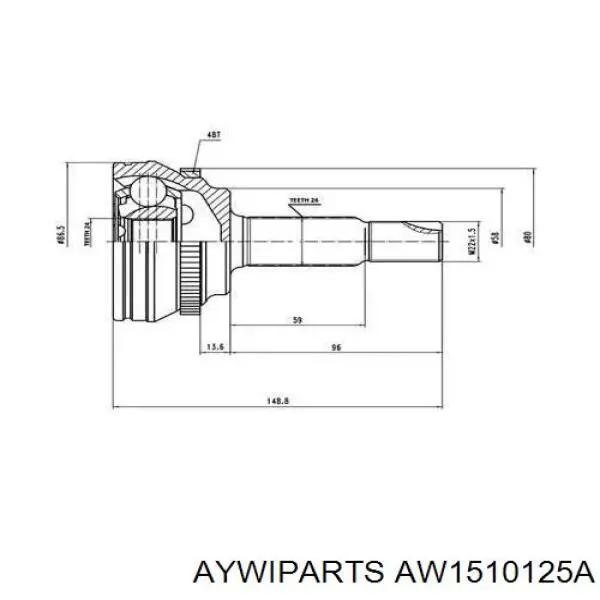 AW1510125A Aywiparts junta homocinética exterior delantera