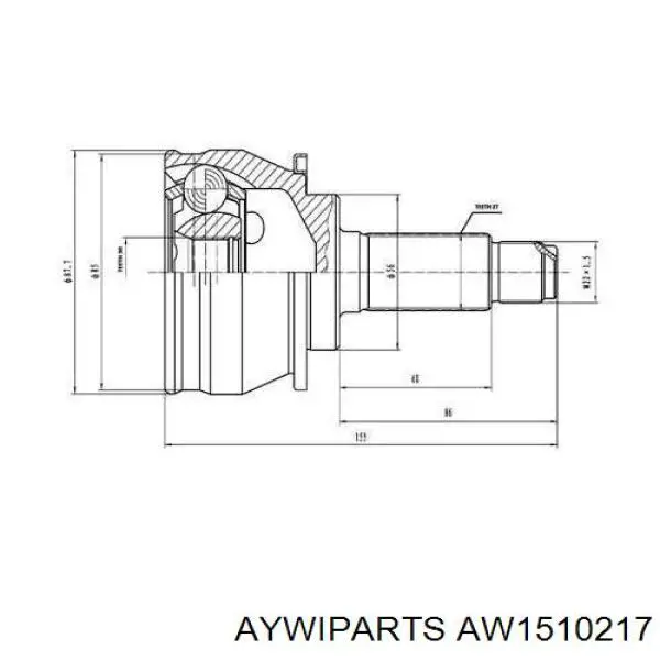 AW1510217 Aywiparts junta homocinética exterior delantera