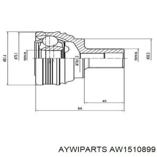 AW1510899 Aywiparts junta homocinética exterior delantera