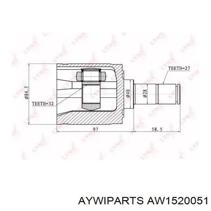 AW1520051 Aywiparts junta homocinética interior delantera derecha