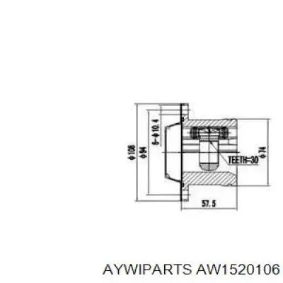 AW1520106 Aywiparts junta homocinética interior delantera