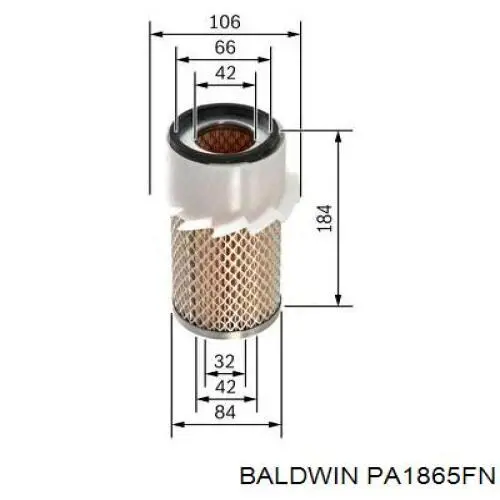 PA1865FN Baldwin filtro de aire