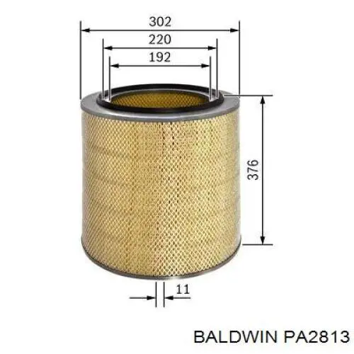 PA2813 Baldwin filtro de aire