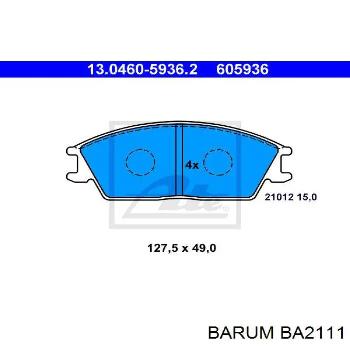 BA2111 Barum pastillas de freno delanteras