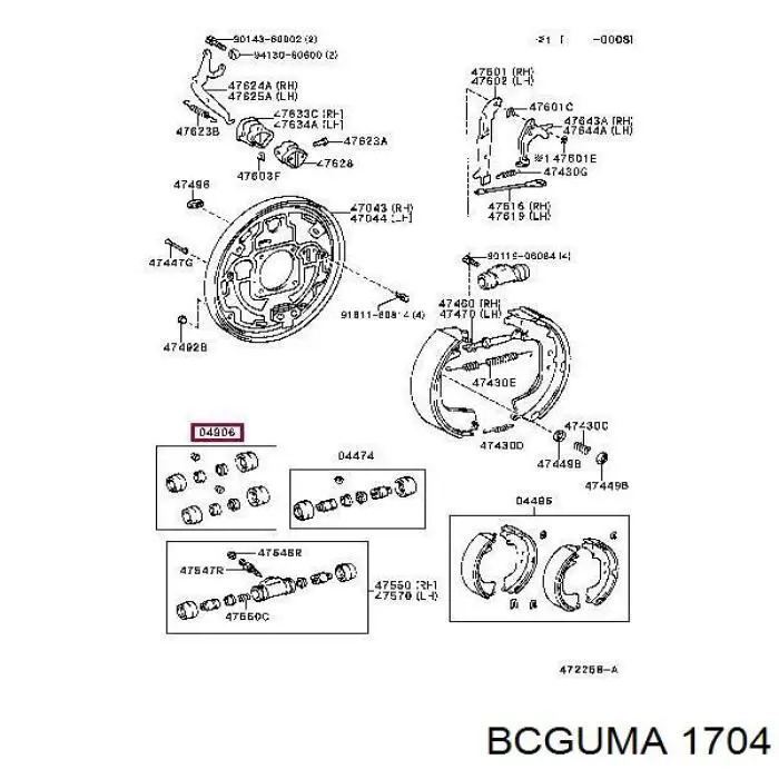 1704 Bcguma silentblock de brazo de suspensión delantero superior