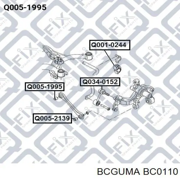 Comprar BC0110 Bcguma Buje interior del brazo transversal trasero
