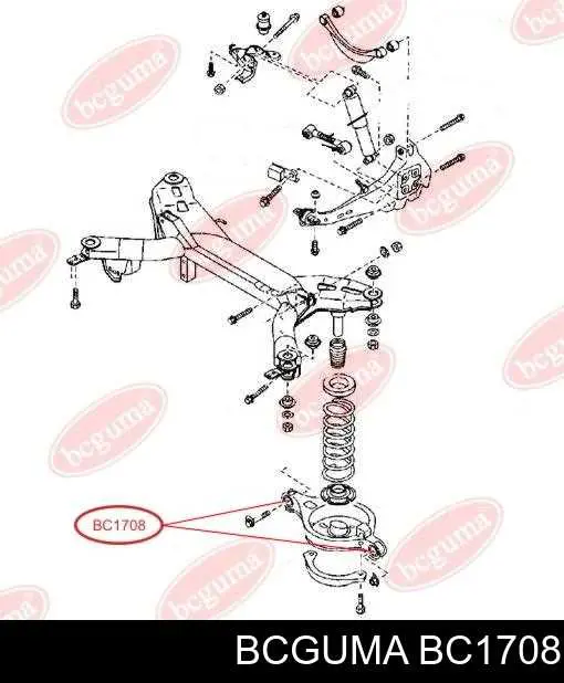 Buje del brazo inferior trasero BC1708 Bcguma