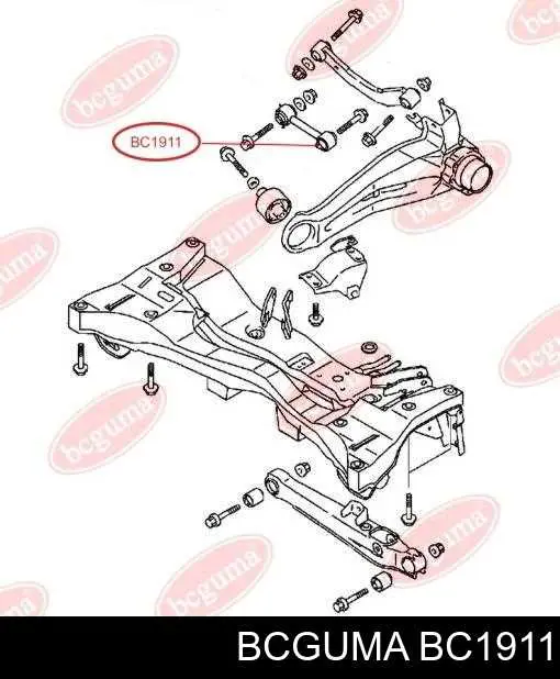 Silentblock de brazo transversal de suspensión trasera BC1911 Bcguma