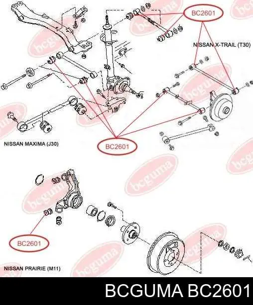Buje del brazo transversal trasero Bcguma BC2601 precio, desde 5,68 EUR