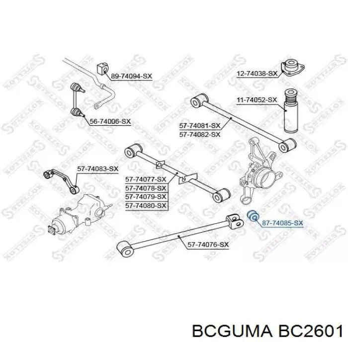 BC2601 Bcguma suspensión, barra transversal trasera