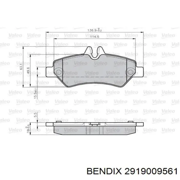 2919009561 Jurid/Bendix pastillas de freno traseras