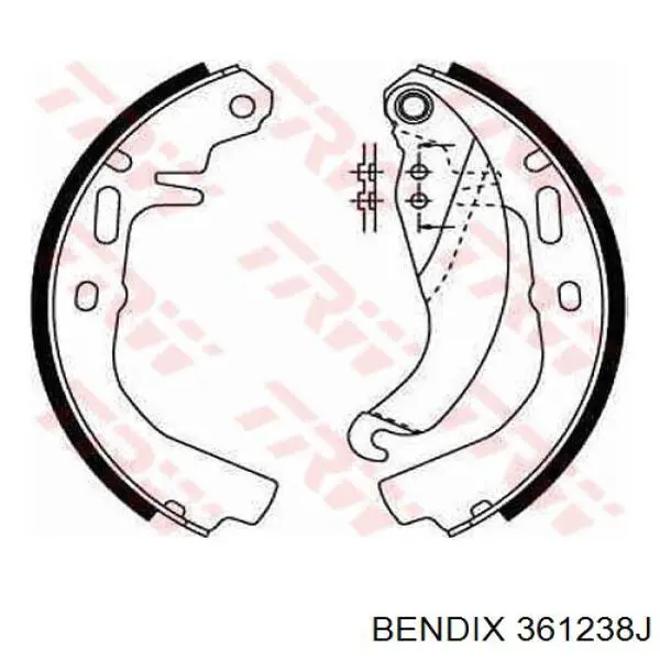 361238J Jurid/Bendix zapatas de frenos de tambor traseras