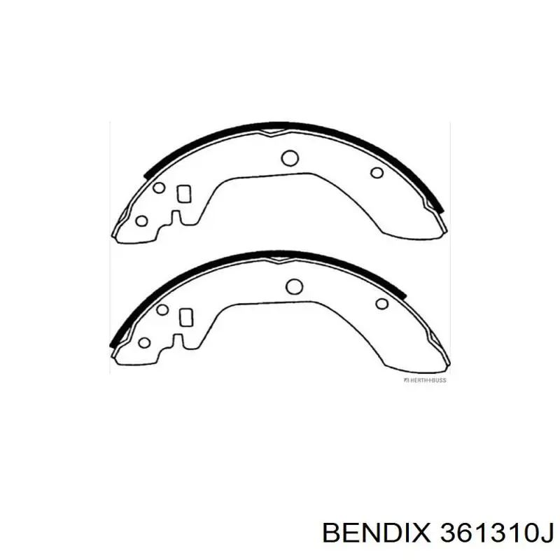 361310J Jurid/Bendix zapatas de frenos de tambor traseras