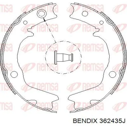 362435J Jurid/Bendix zapatas de frenos de tambor traseras