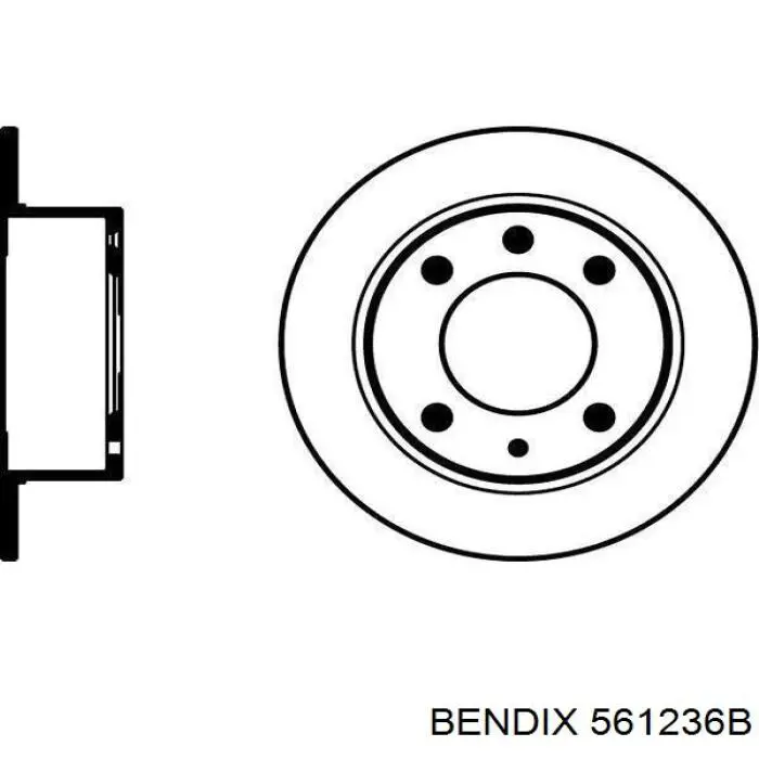 561236B Jurid/Bendix disco de freno trasero