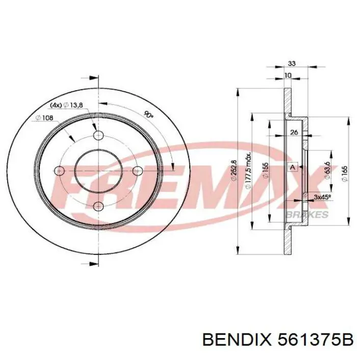 Disco de freno trasero Ford Sierra 1 GBC