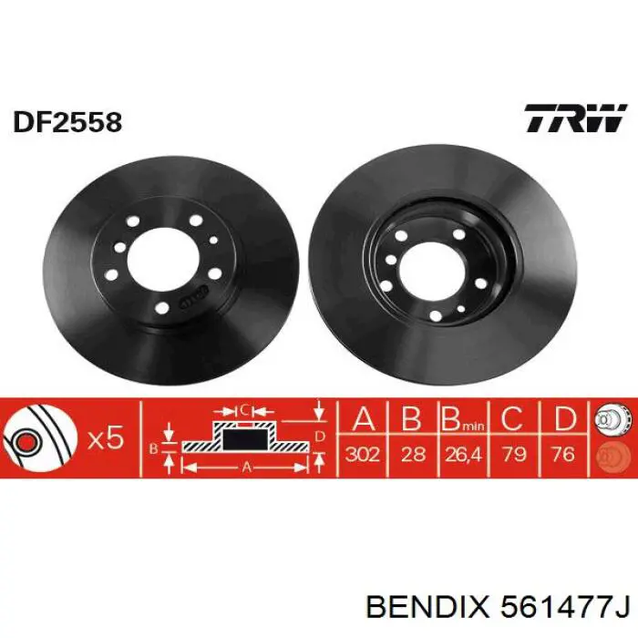 Disco de freno trasero BMW 5 E34
