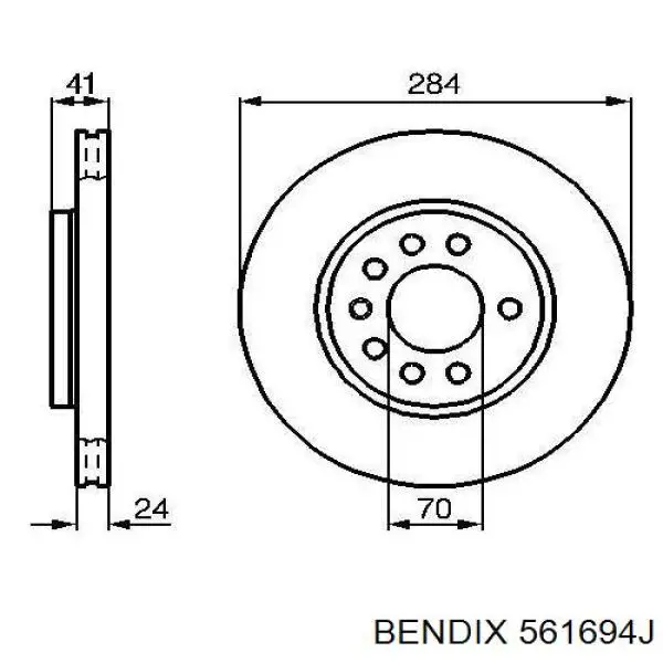 561694J Jurid/Bendix freno de disco delantero