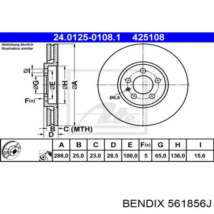 561856J Jurid/Bendix freno de disco delantero