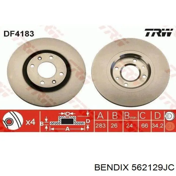 Freno de disco delantero Citroen C4 UD