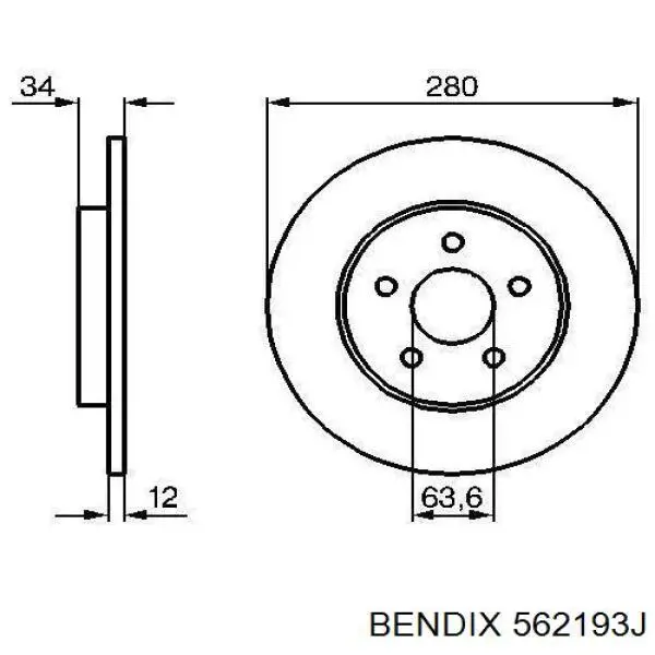 Disco de freno trasero Jaguar X-type CF1