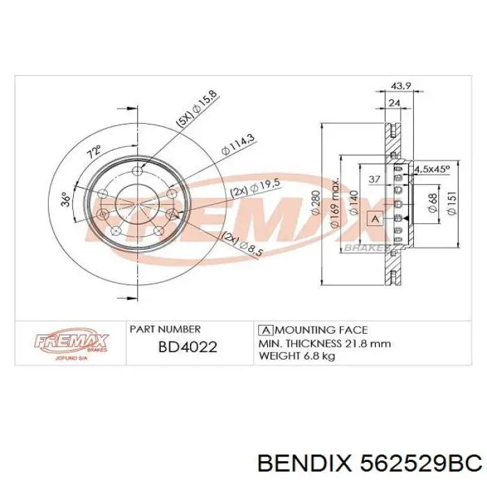 Freno de disco delantero Renault DUSTER 2 HM