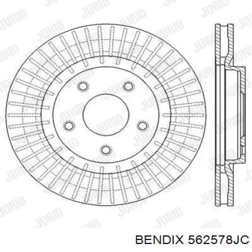 562578JC Jurid/Bendix freno de disco delantero