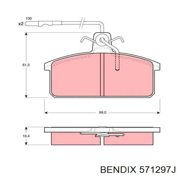 Pastillas de freno BPD1111 Jurid/Bendix