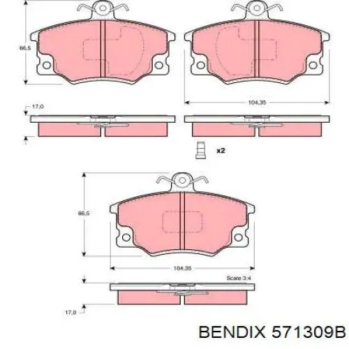 Pastillas de freno delanteras Fiat Tipo 160