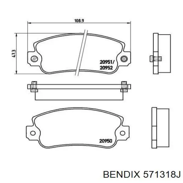 57 131 8J Jurid/Bendix pastillas de freno delanteras