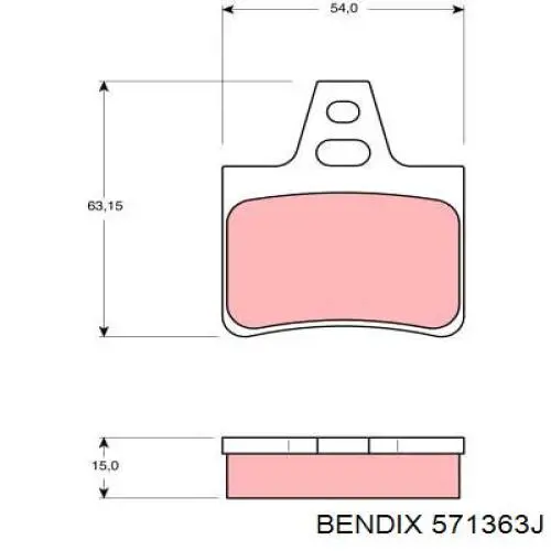 571363J Jurid/Bendix pastillas de freno traseras