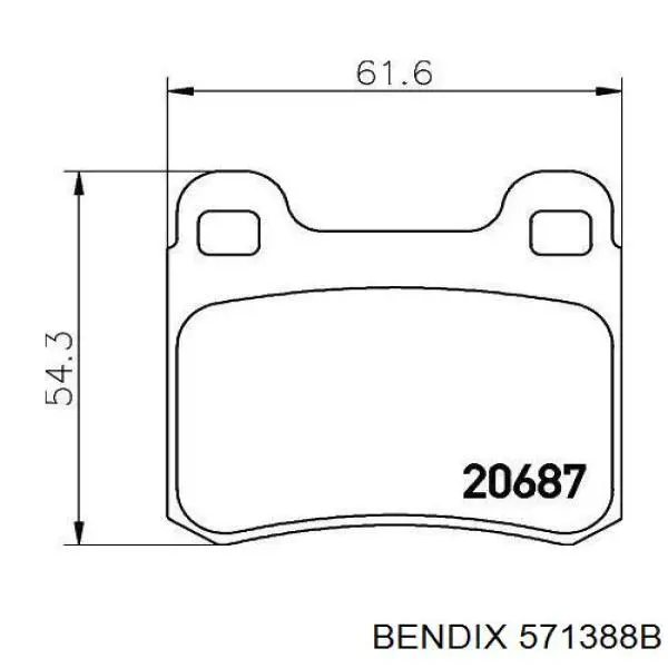 571388B Jurid/Bendix pastillas de freno traseras