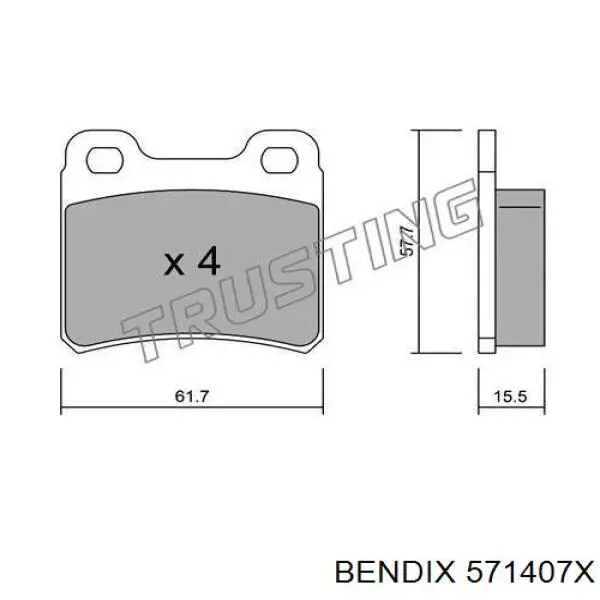 571407X Jurid/Bendix pastillas de freno traseras