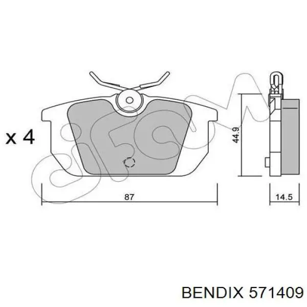 571409 Jurid/Bendix pastillas de freno traseras