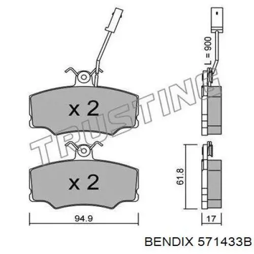 571433B Jurid/Bendix pastillas de freno delanteras